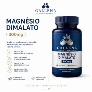Magnésio Dimalato 300mg - 90 Cápsulas