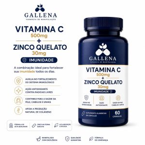 Vitamina C 500mg + Zinco Quelato 30mg - Imunidade
