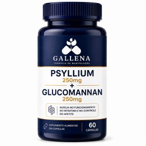 Psyllium 250mg + Glucomannan 250mg - 60 Cápsulas