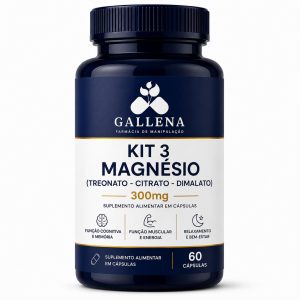 Kit 3 Magnésio Treonato 300mg 60 Cáps (cada)